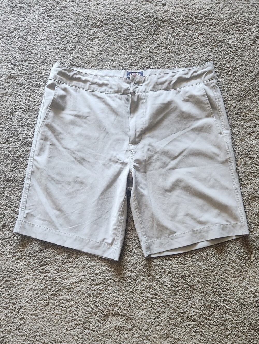 Faherty Light Gray Flat-Front Shorts